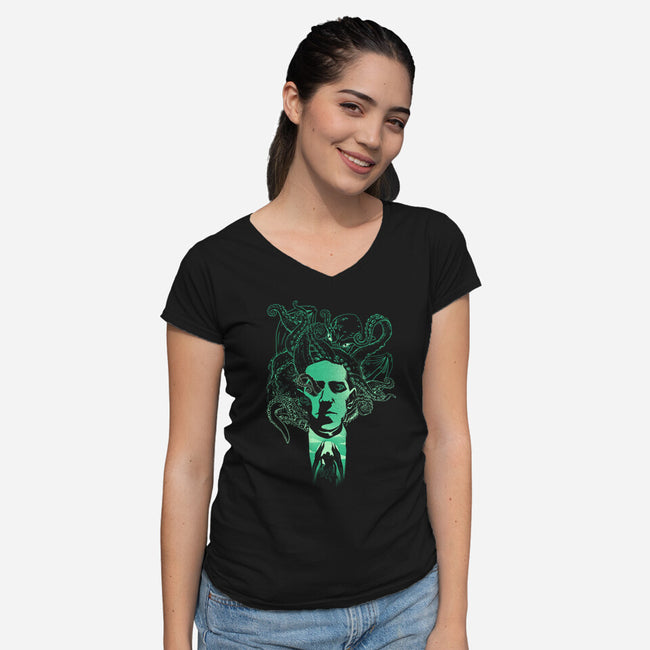 Night Terror-womens v-neck tee-dandingeroz