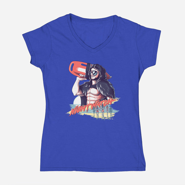 Nightwatch-womens v-neck tee-KindaCreative