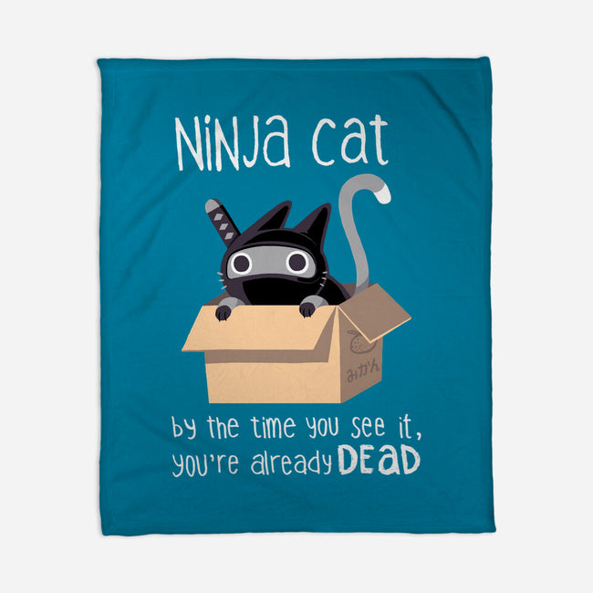 Ninja Cat-none fleece blanket-BlancaVidal
