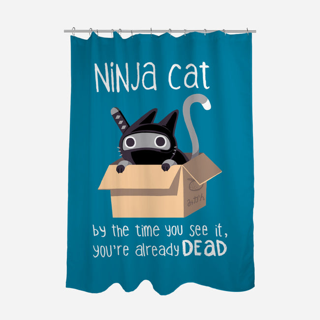 Ninja Cat-none polyester shower curtain-BlancaVidal