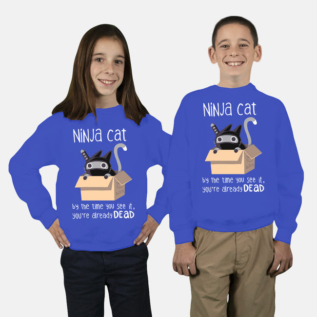 Ninja Cat-youth crew neck sweatshirt-BlancaVidal