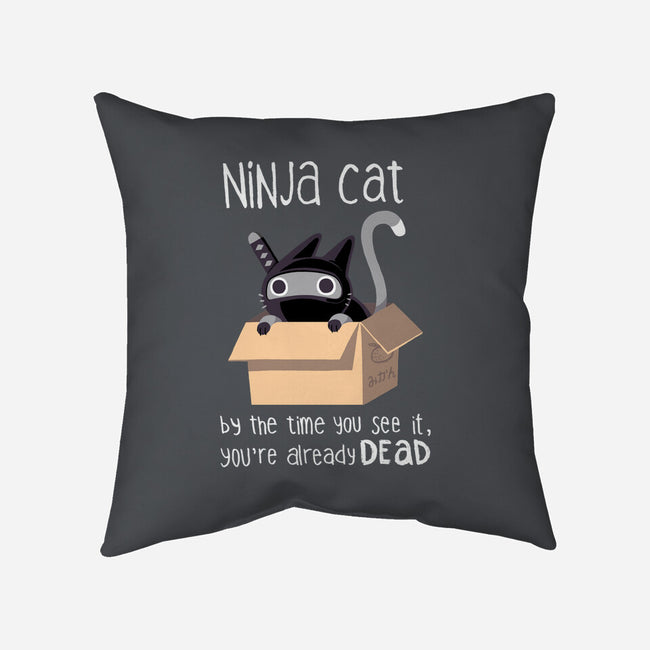 Ninja Cat-none non-removable cover w insert throw pillow-BlancaVidal