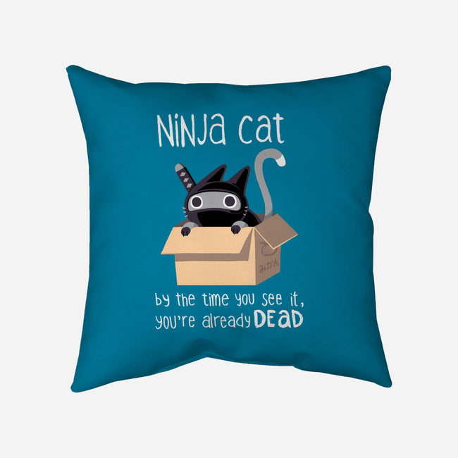 Ninja Cat-none non-removable cover w insert throw pillow-BlancaVidal
