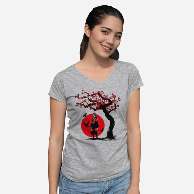 Ninja Under The Sun-womens v-neck tee-ddjvigo