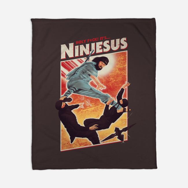 Ninjesus-none fleece blanket-Mathiole