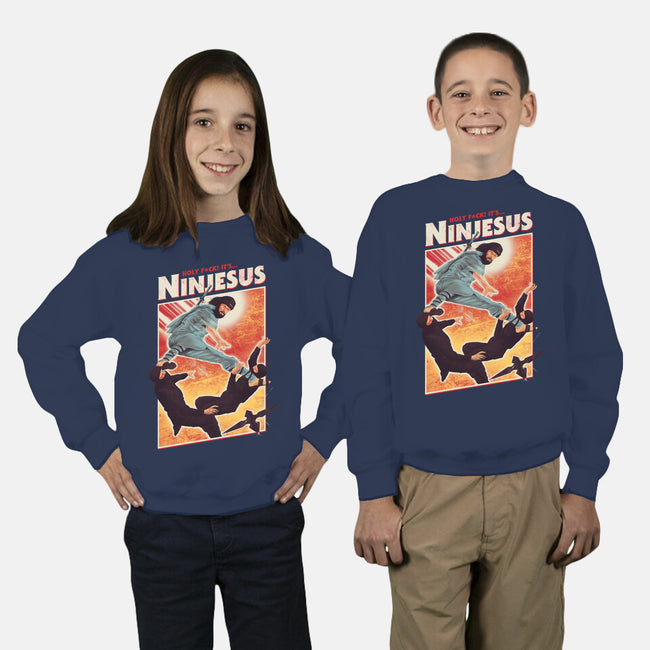 Ninjesus-youth crew neck sweatshirt-Mathiole