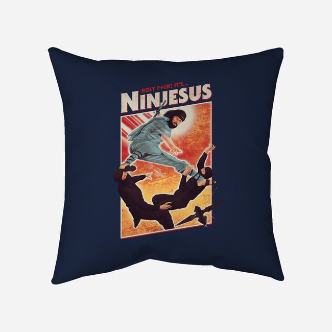 Ninjesus-none removable cover w insert throw pillow-Mathiole