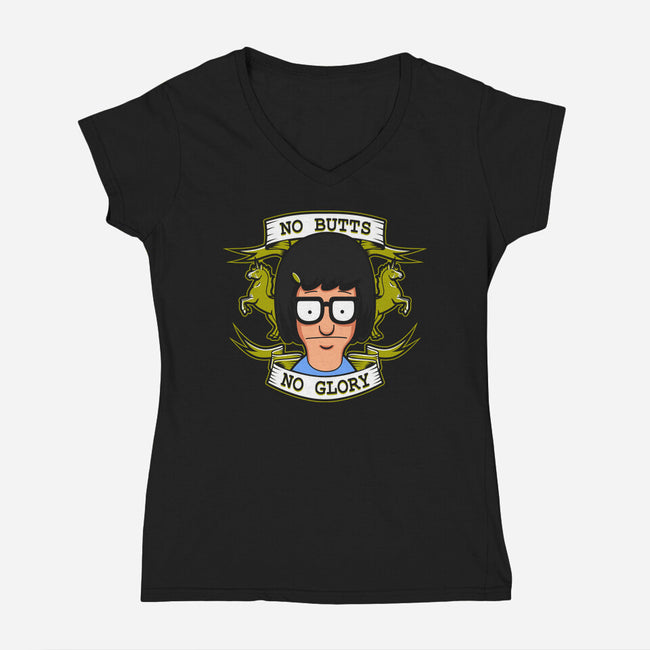 No Butts, No Glory-womens v-neck tee-Boggs Nicolas