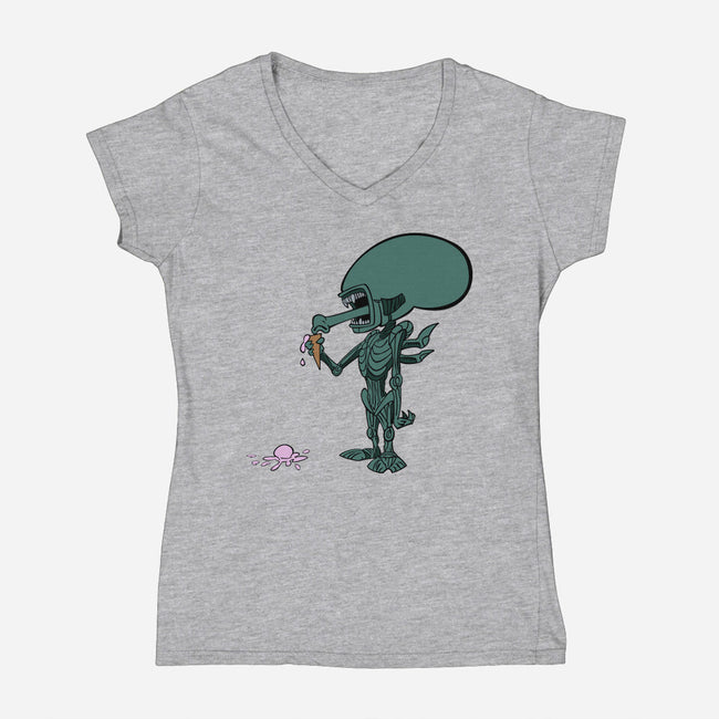 No One Can Hear Ice-Cream-womens v-neck tee-pscof42