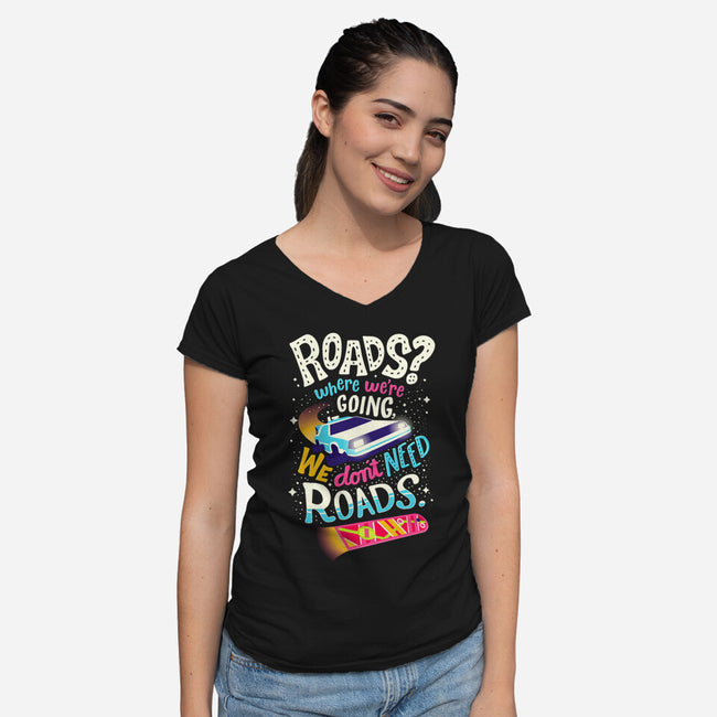 No Roads-womens v-neck tee-risarodil