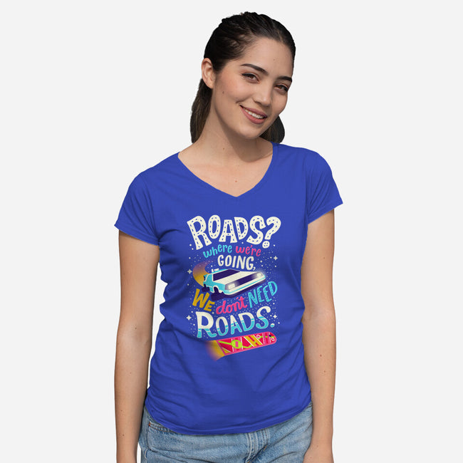 No Roads-womens v-neck tee-risarodil