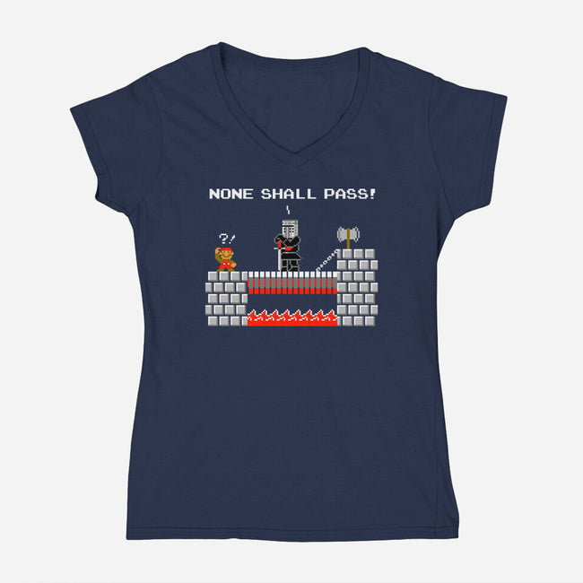 None Shall Pass Including Plumbers-womens v-neck tee-RyanAstle