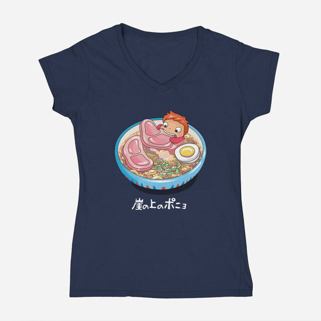 Noodle Swim-womens v-neck tee-vp021