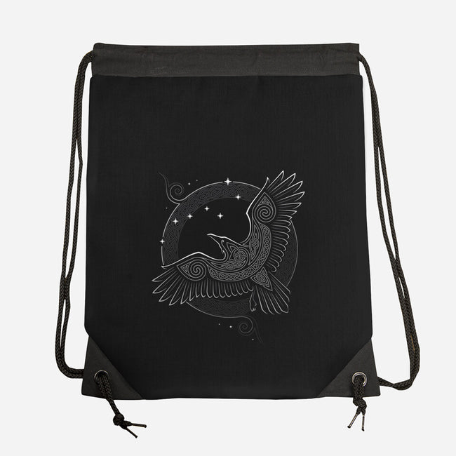 Northern Raven-none drawstring bag-RAIDHO