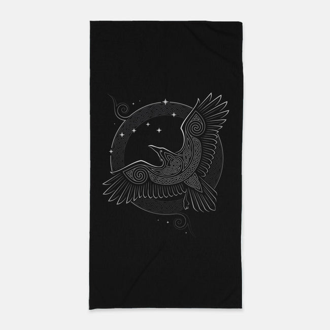 Northern Raven-none beach towel-RAIDHO