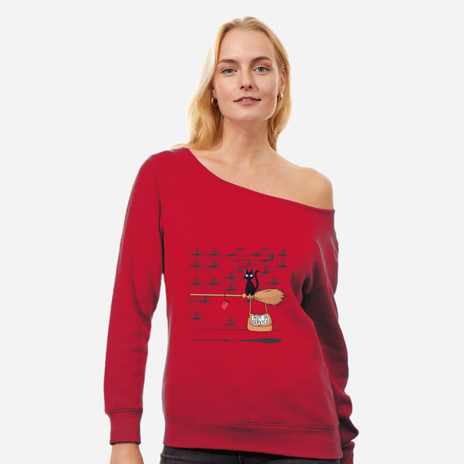 Not In Service-womens off shoulder sweatshirt-maped