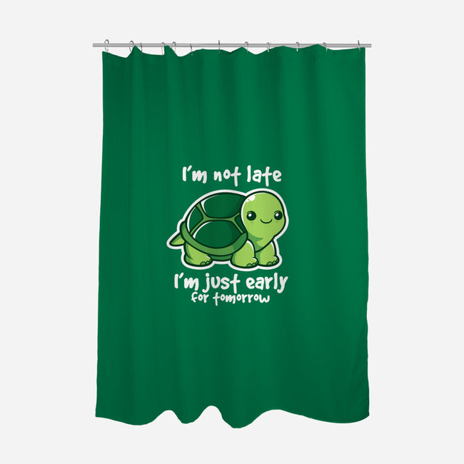 Not Late-none polyester shower curtain-NemiMakeit