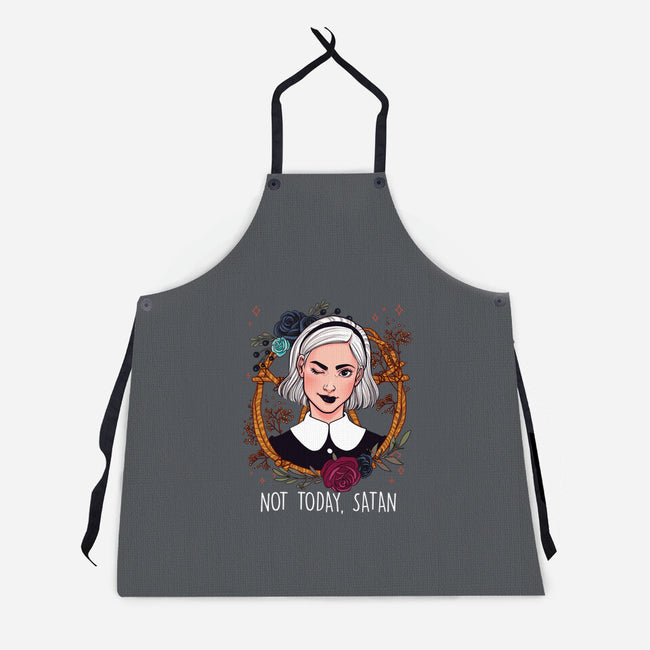 Not Today, Satan-unisex kitchen apron-ursulalopez