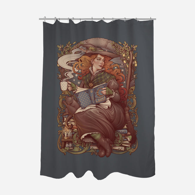 Nouveau Folk Witch-none polyester shower curtain-MedusaD