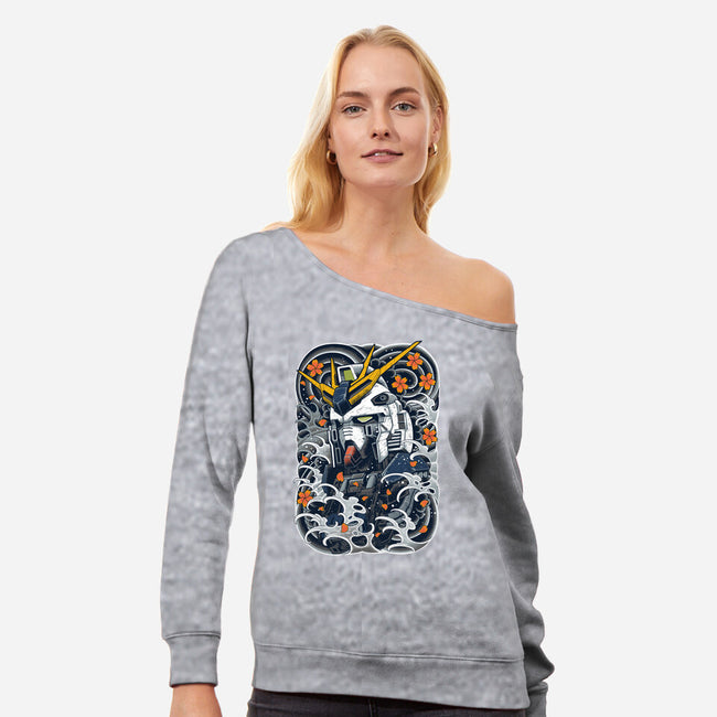 Nu Mecha Ink-womens off shoulder sweatshirt-Snapnfit