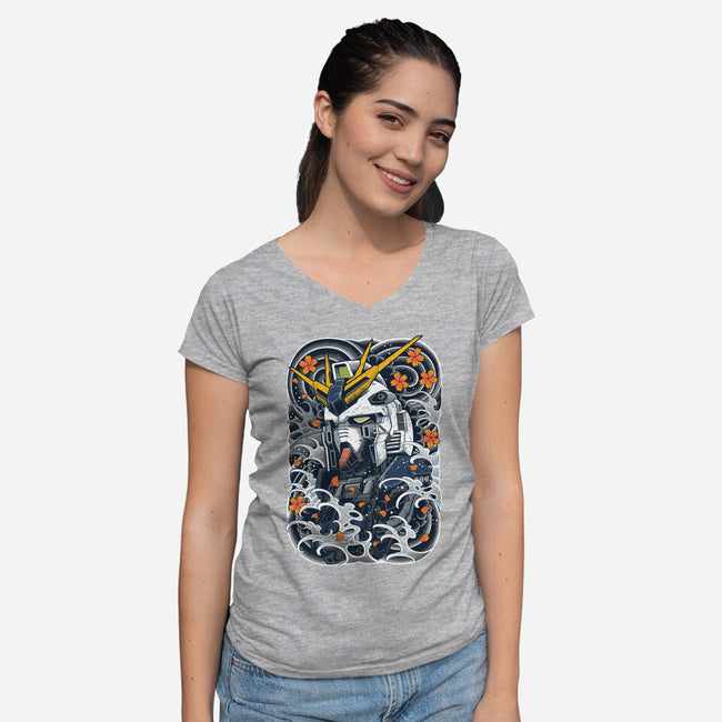 Nu Mecha Ink-womens v-neck tee-Snapnfit