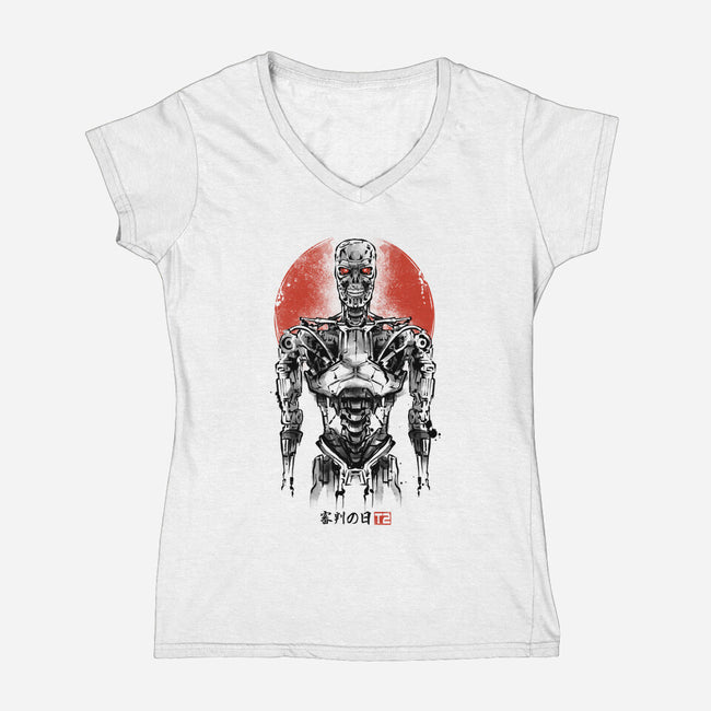 Machine Ink-womens v-neck tee-Andriu
