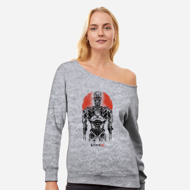 Machine Ink-womens off shoulder sweatshirt-Andriu
