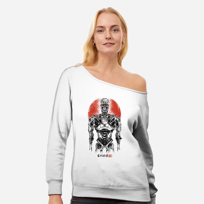 Machine Ink-womens off shoulder sweatshirt-Andriu