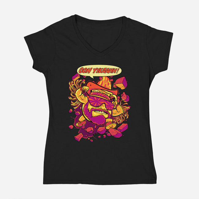 Macho-Kool-womens v-neck tee-BeastPop