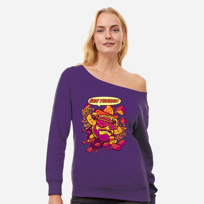Macho-Kool-womens off shoulder sweatshirt-BeastPop
