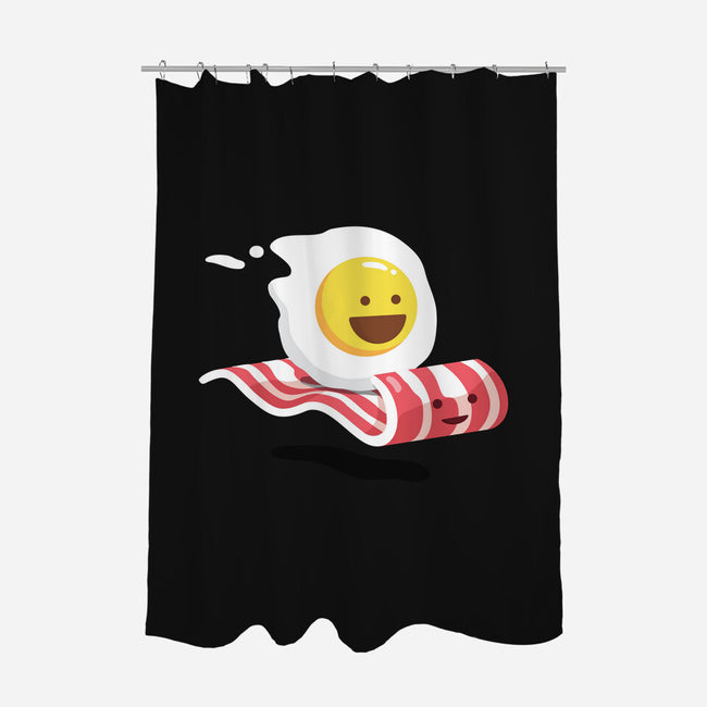 Magic Bacon Ride-none polyester shower curtain-GeorgeOtsubo