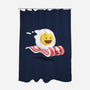Magic Bacon Ride-none polyester shower curtain-GeorgeOtsubo