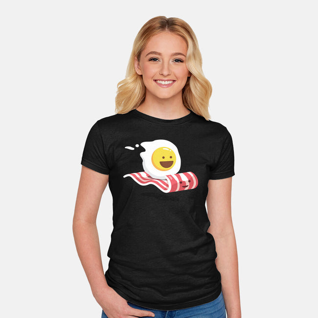 Magic Bacon Ride-womens fitted tee-GeorgeOtsubo