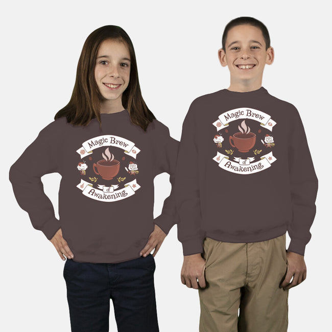 Magic Morning Brew-youth crew neck sweatshirt-queenmob