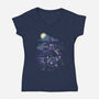 Magic Night-womens v-neck tee-ursulalopez