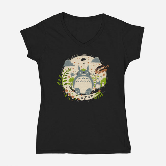 Magical Forest-womens v-neck tee-paulagarcia