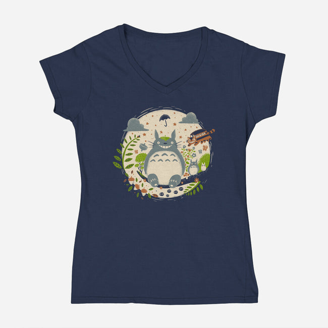 Magical Forest-womens v-neck tee-paulagarcia