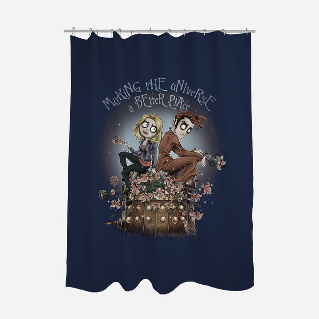 Making the Universe a Better Place-none polyester shower curtain-saqman