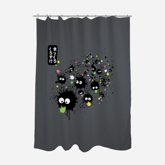 Makkuro Kurosuke Ink-none polyester shower curtain-DrMonekers