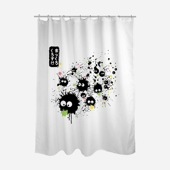 Makkuro Kurosuke Ink-none polyester shower curtain-DrMonekers