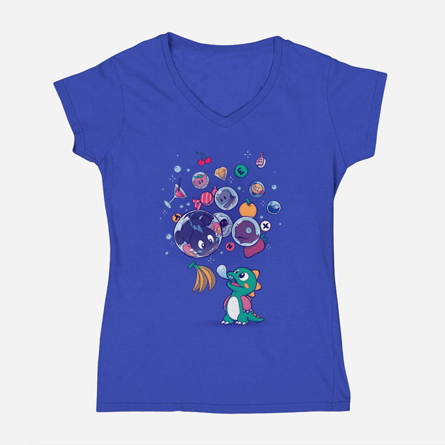 Many Bubbles-womens v-neck tee-ursulalopez