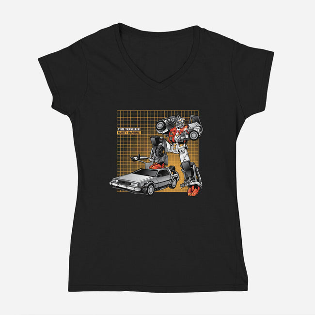 Marty McPrime-womens v-neck tee-Obvian