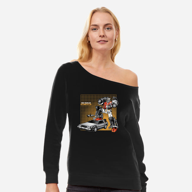 Marty McPrime-womens off shoulder sweatshirt-Obvian
