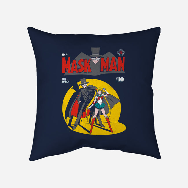 Maskman-none non-removable cover w insert throw pillow-paulagarcia