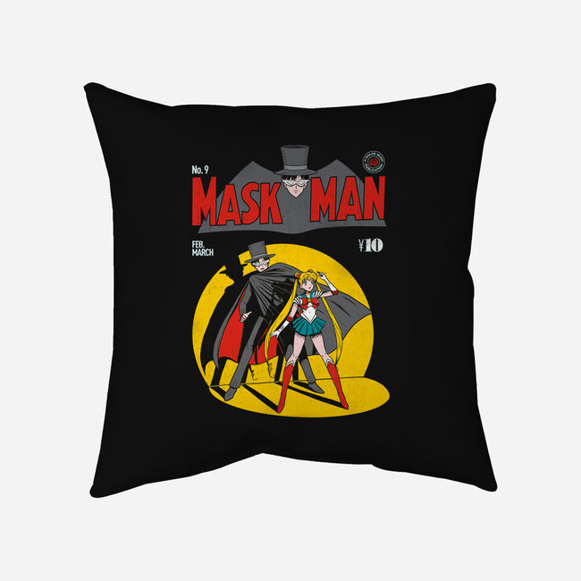Maskman-none removable cover throw pillow-paulagarcia