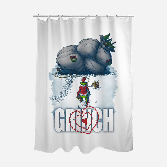 Mean One-none polyester shower curtain-Six Eyed Monster