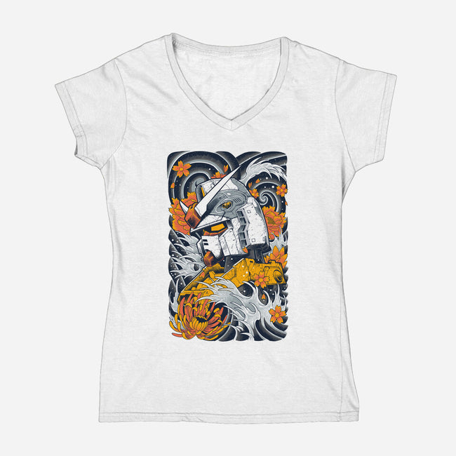 Mecha Ink-womens v-neck tee-Snapnfit
