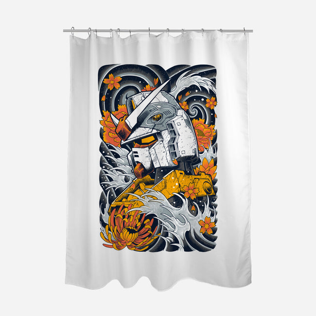 Mecha Ink-none polyester shower curtain-Snapnfit