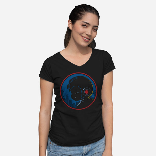 Mega Noir-womens v-neck tee-vp021