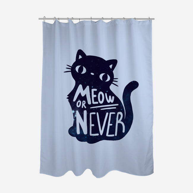 Meow or Never-none polyester shower curtain-NemiMakeit